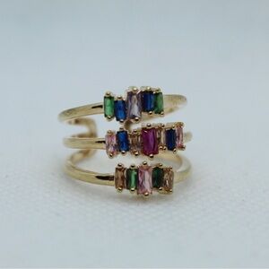 Elegant Gold Multi-Stone Ring